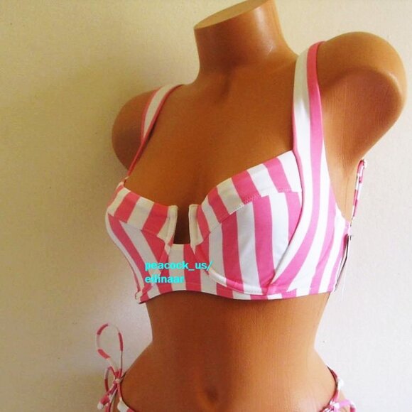 Victoria's Secret Pink and White Striped Bikini Top - Picture 5 of 8